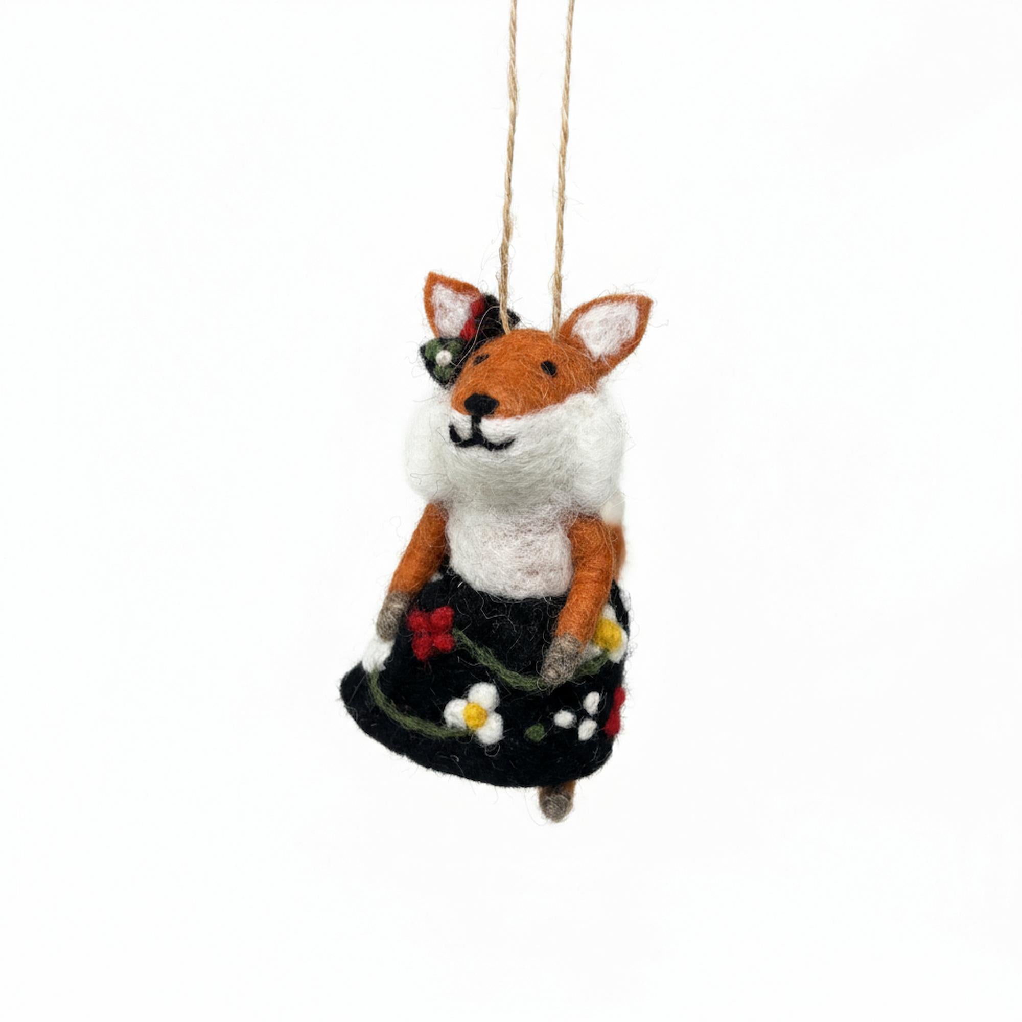 Foxy Frau Felt Christmas Ornament