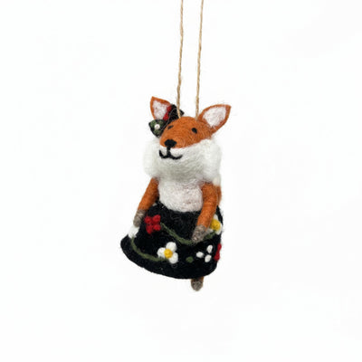 Foxy Frau Felt Christmas Ornament