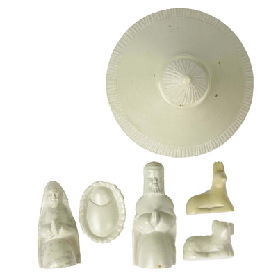 Soapstone Hut Nativity Set, 6 pieces