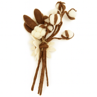 Scandi Felt Cotton Arrangement – Simple Wool Bouquet for Modern Living