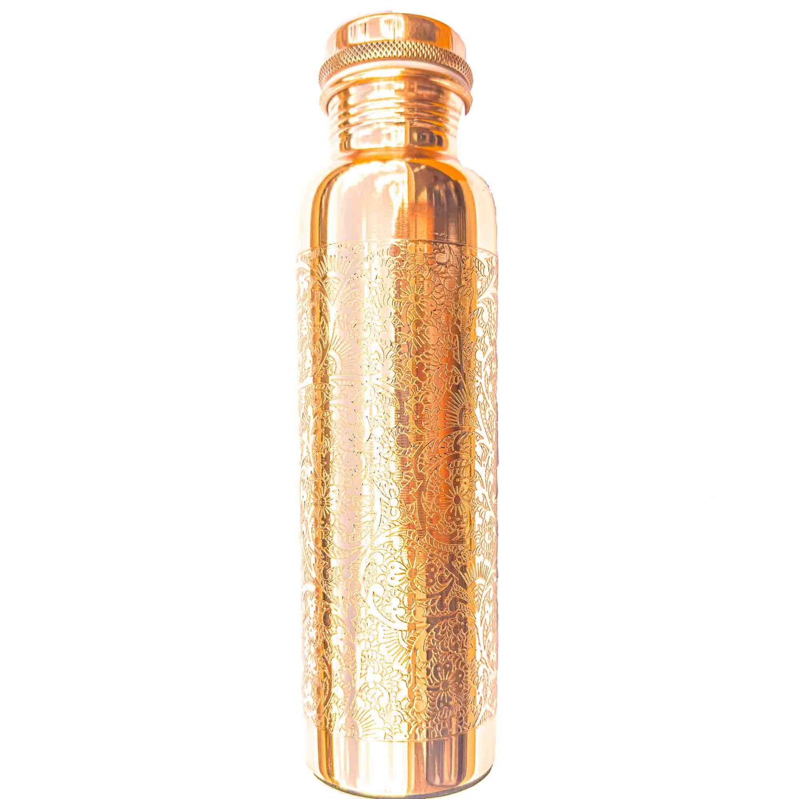 Copper Water Bottle - Etched