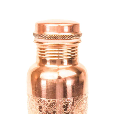 Copper Water Bottle - Etched