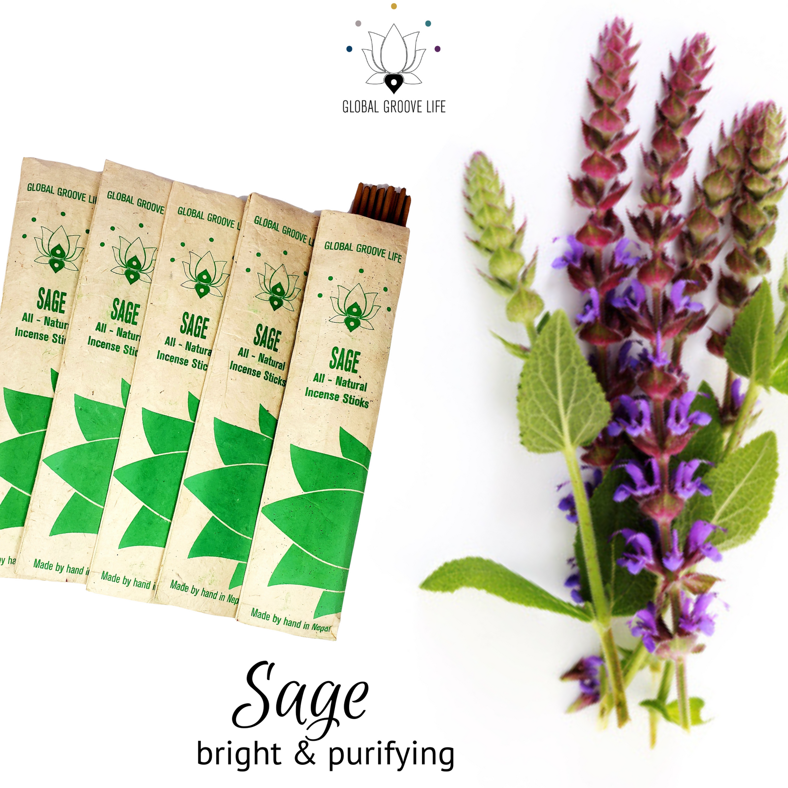 Sage Incense Natural Aromatic Incense Sticks – 150 Count (10 Packs of 15)