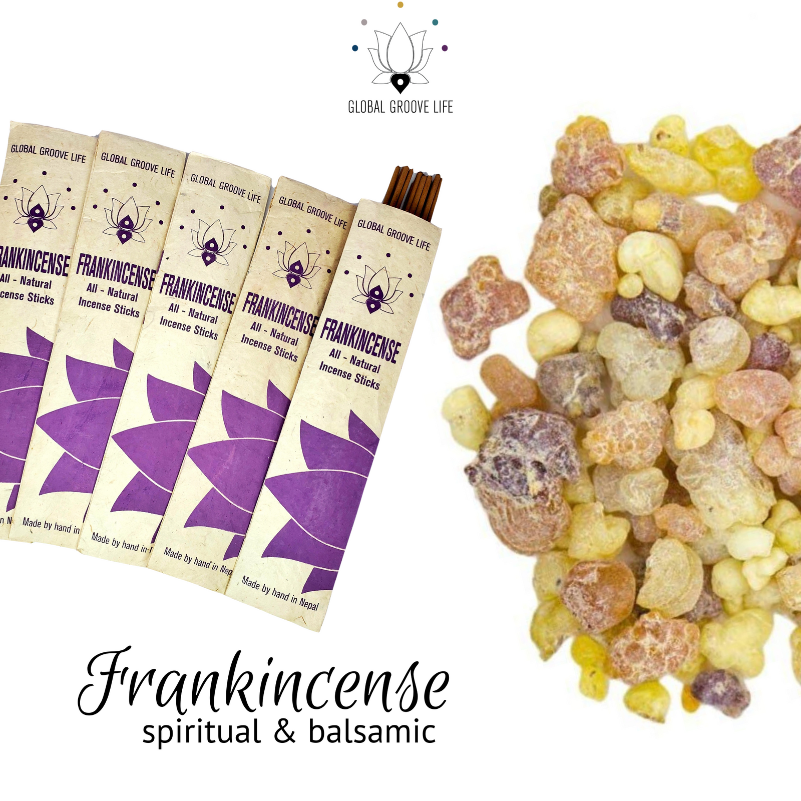 Frankincense Incense Natural Aromatic Incense Sticks – 150 Count (10 Packs of 15)
