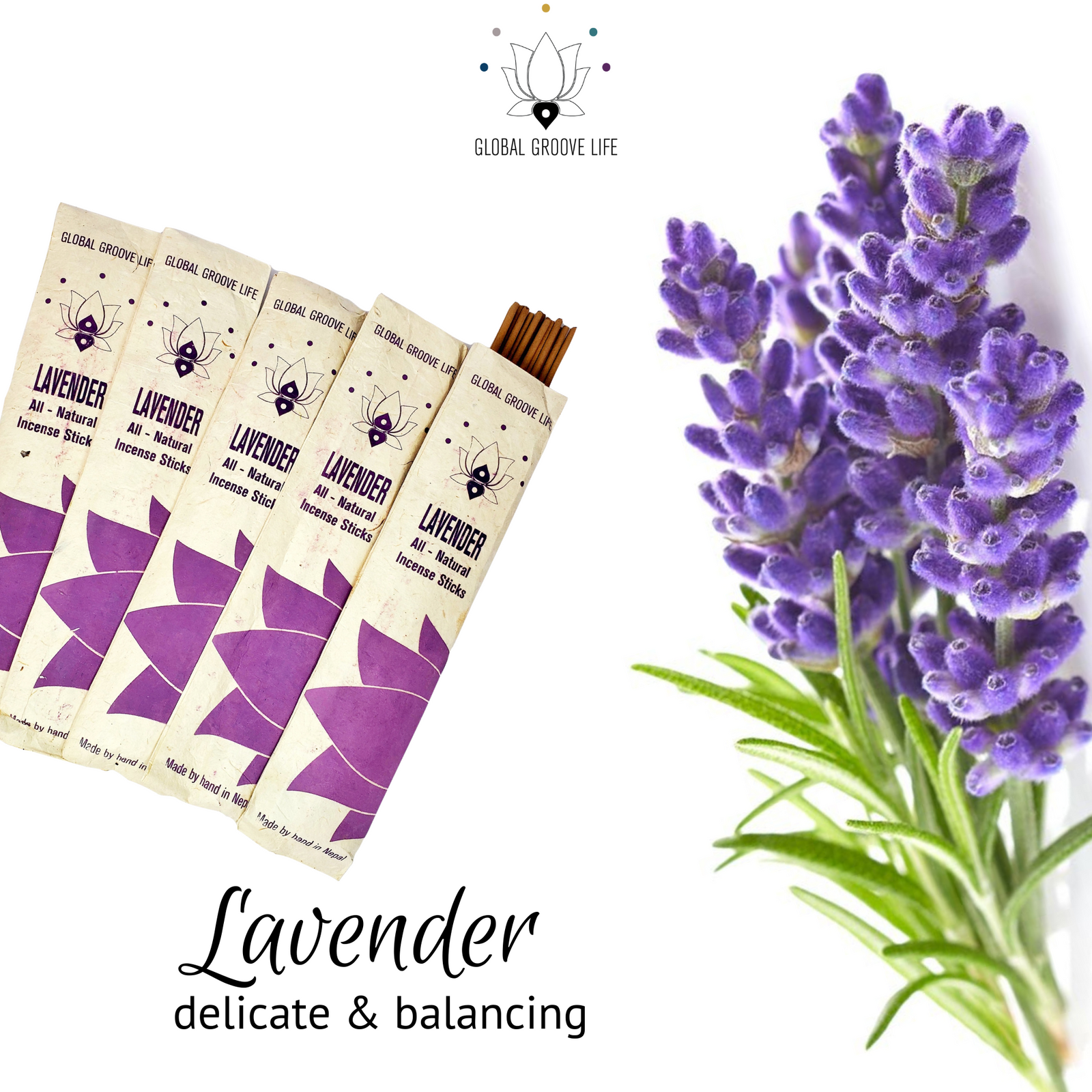 Lavender Incense Natural Aromatic Incense Sticks – 150 Count (10 Packs of 15)