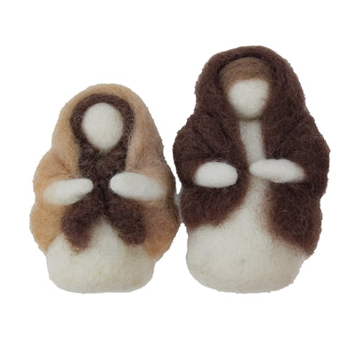 Handcrafted Felt Nativity Set with Barn from Nepal