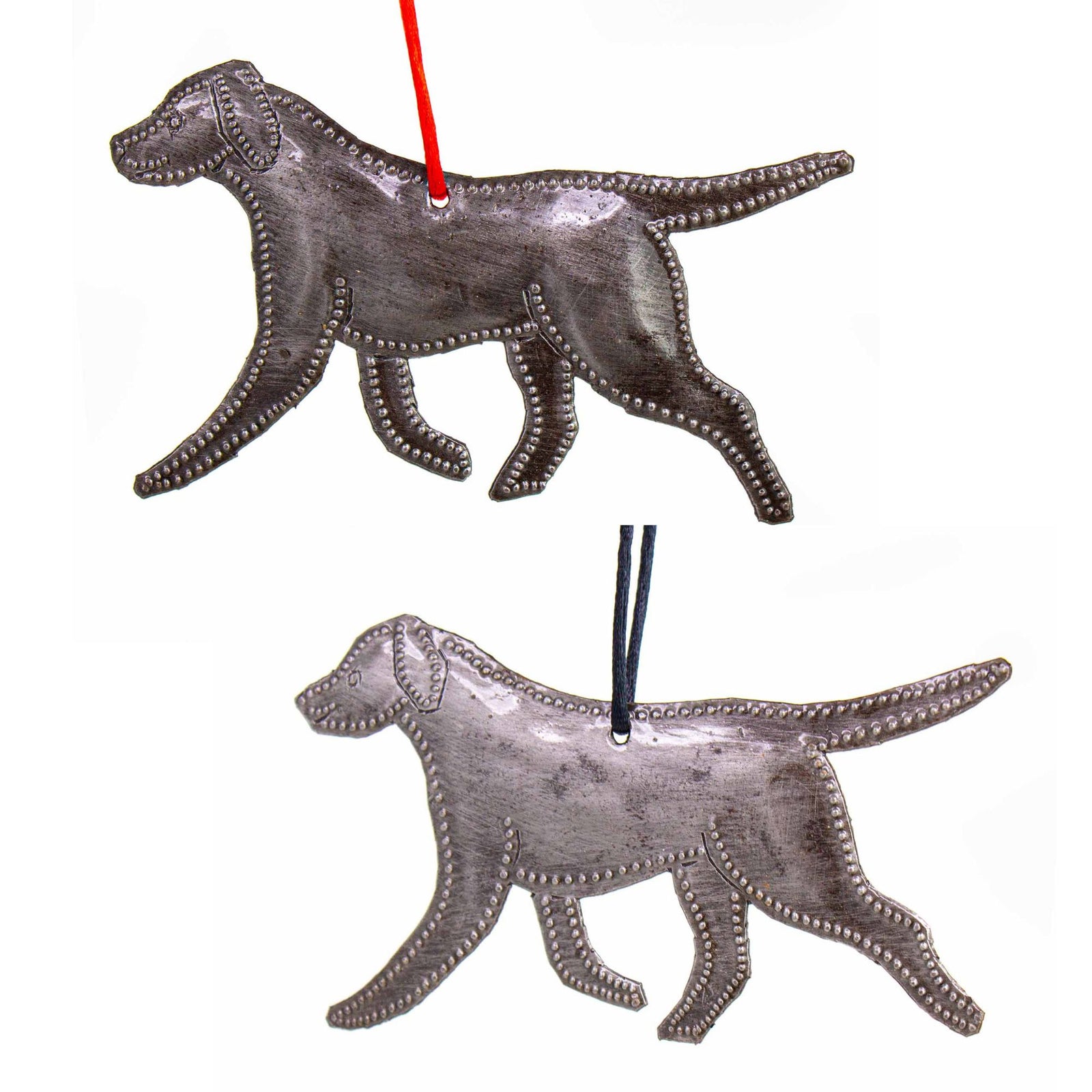 Labrador Haitian Metal Drum Christmas Ornament, Set of 2