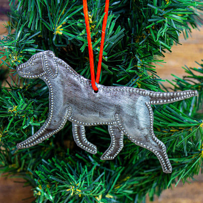 Labrador Haitian Metal Drum Christmas Ornament, Set of 2