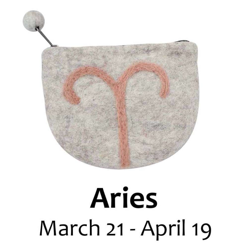 Zodiac Felt Pouch, ARIES