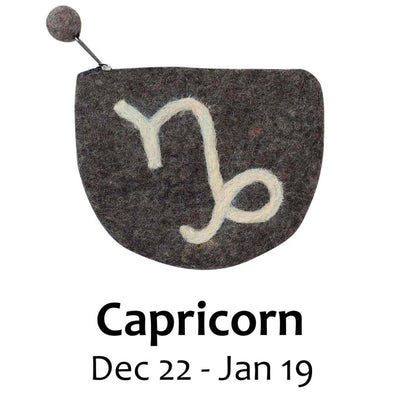 Zodiac Felt Pouch, CAPRICORN