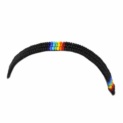 Maasai Bead Unisex Leather Wrap Bracelet, Set of 4