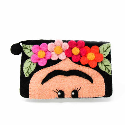 Frida Felt Zipper Zipper Pouch