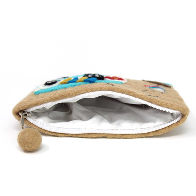 Happy Camper Van Felt Zipper Pouch