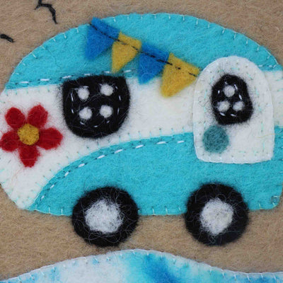Happy Camper Van Felt Zipper Pouch