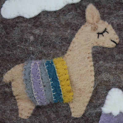 Llama Adventures Felt Zipper Pouch