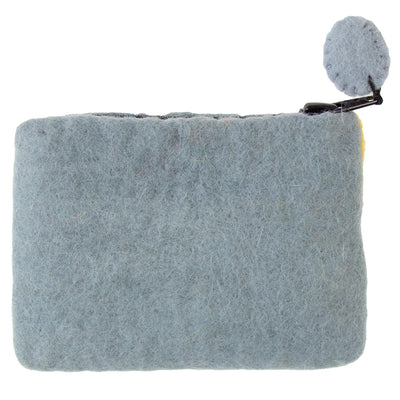 Handcrafted Elephant Felt Coin Zipper Pouch