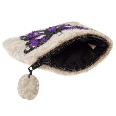 Handcrafted Butterfly Felt Coin Zipper Pouch