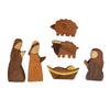 Divine Craft: Handcrafted Joint Wood Indian Nativity Set (6 pieces)