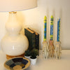 Unscented Hand-Painted Dinner Candles, Boxed Set of 3 (Ihlobo Design)