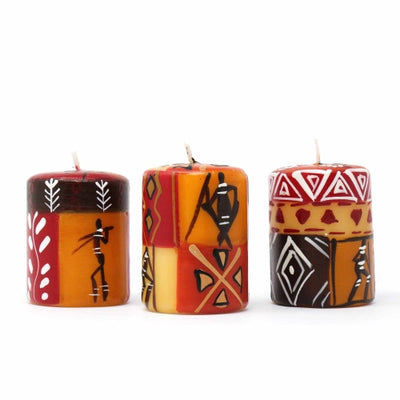 Hand-Painted Votive Candles, Boxed Set of 3 (Damisi Design)