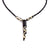 Bone Tooth Necklace on Leather Chain with Brass Closure- Batik Design