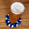 Felt Ball Coasters: 4-pack, Medium Blue and Black