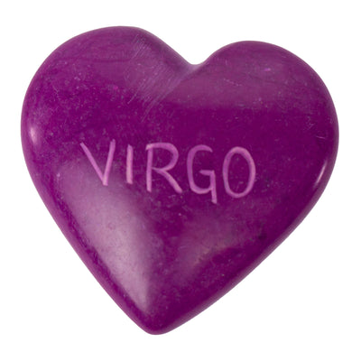 Handcarved Zodiac Kisii Soapstone Hearts, Set of 5: VIRGO