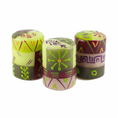 Unscented Hand-Painted Votive Candles, Boxed Set of 3 (Kileo Design)