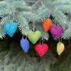 Handmade Rainbow Hearts Handmade Felt Ornaments, Set of 7