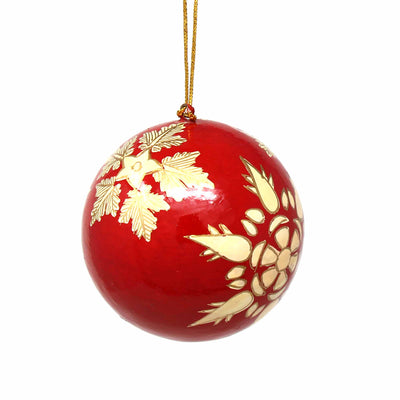 Handpainted Ornaments, Gold Snowflakes, Set of 3