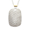 Handmade Hammered Dog Tag Pendant Matte Silver Finish Necklace