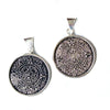 Alpaca Silver Aztec Calendar Pendant with Chain