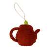 Tea Pot & Tea Cup Ornament Set, Rust