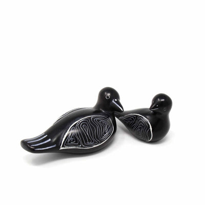 Soapstone Black Birds, Big & Little - Set of Two