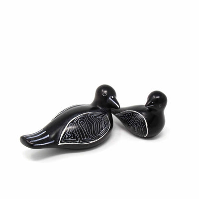 Soapstone Black Birds - Set of Two