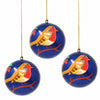 Handpainted Ornament Bird on Branch, Set of 3