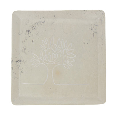 Soapstone Tree of Life Design Square Appetizer Plate
