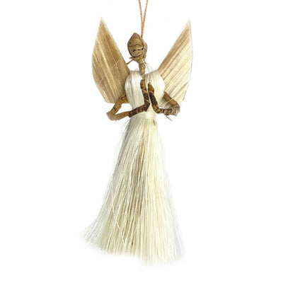Set of 2 3.5in Sisal Angel Ornaments - Devotional