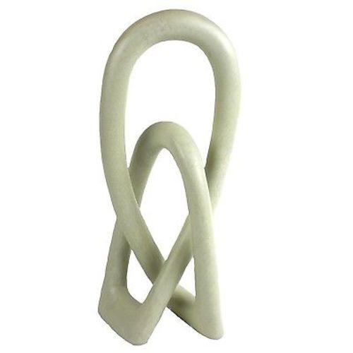 Soapstone Eternal Love Knot Sculpture - 10-inch - Natural Stone