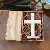 Soapstone Traditional Standing Cross in Banana Fiber Storage Box