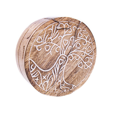 Handmade Tree of Life Mango Wood Puzzle Box