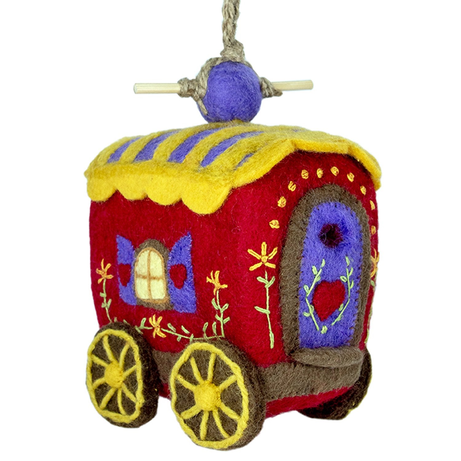 Wild Woolies Felt Birdhouse - Gypsy Wagon