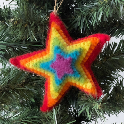 STAR Burst Handmade Felt Ornament