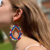 Maasai Bead Contrasting Multicolor Teardrop Earrings