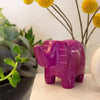 Soapstone Elephant - Medium - Fuchsia