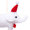White Elephant Santa Handmade Felt Ornaments, Set of 2