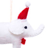 White Elephant Santa Handmade Felt Ornament