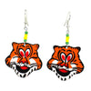 Recycled Tin Tiger Earrings Handmade and Fair Trade