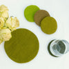 Handcrafted Felt Macaroon Trivet & Coaster Gift Set in Avocado Green