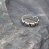 Handmade Embossed Elephant Band Ring in Antique Silver Brass